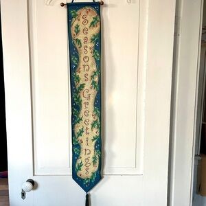 Seasons Greetings Needlepoint Door / Wall Banner